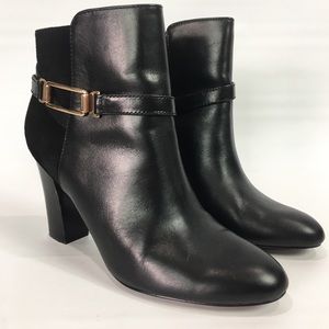 Isola Eppie Black Leather Suede Ankle Boots Bootie